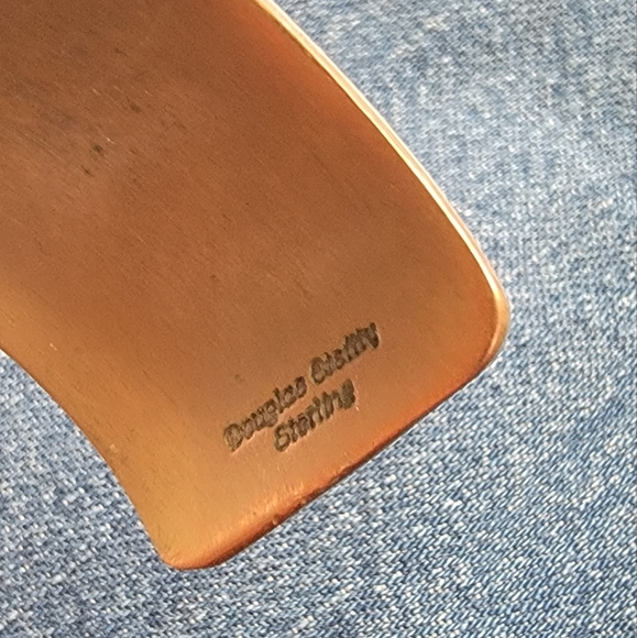 Sterling and copper bracelet watch. Works but needs battery. Marked sterling. - Picture 5 of 6